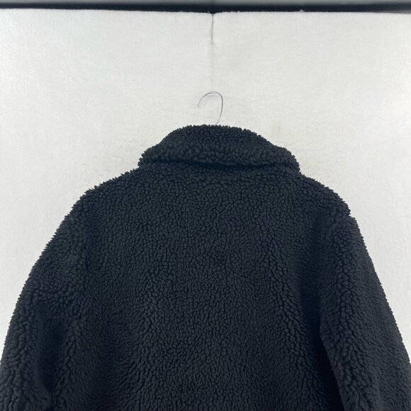 H&M LOGG Jacket Womens S Black Sherpa Fleece Lined Relaxed Fit Furry Casual - Picture 8 of 13